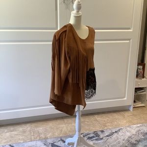 Jane and John Blouse Size Large Jacket Size XLarge Tan/Black Suede